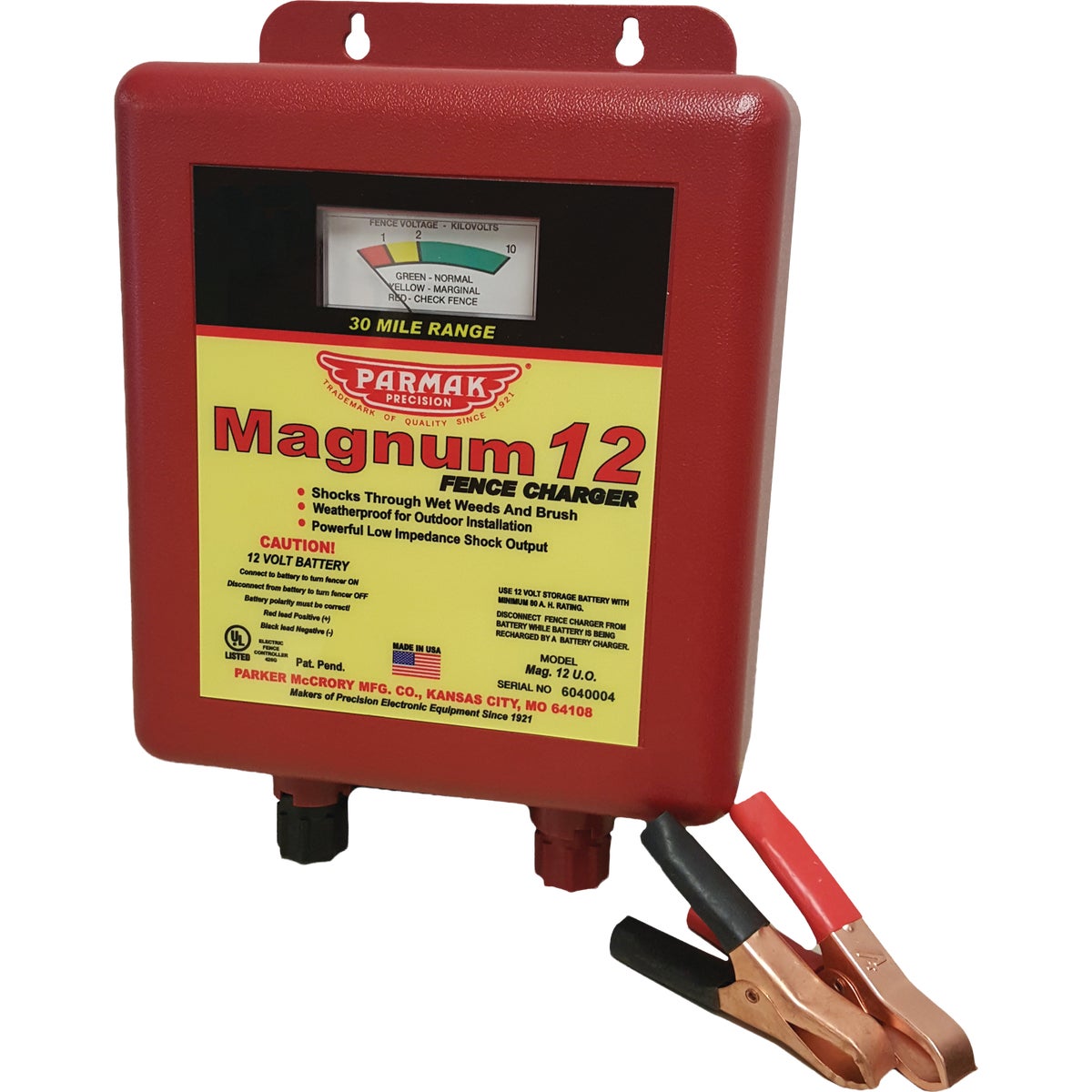Parmak Solar - Battery Operated 12V Fence Charger - 30 miles