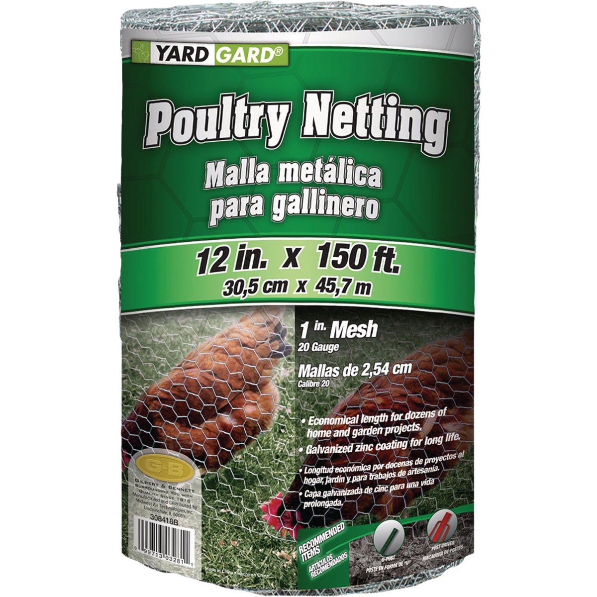 Agway 1 In. Mesh x 1 Ft. x 150 Ft. 20-Gauge Galvanized Steel Poultry Netting