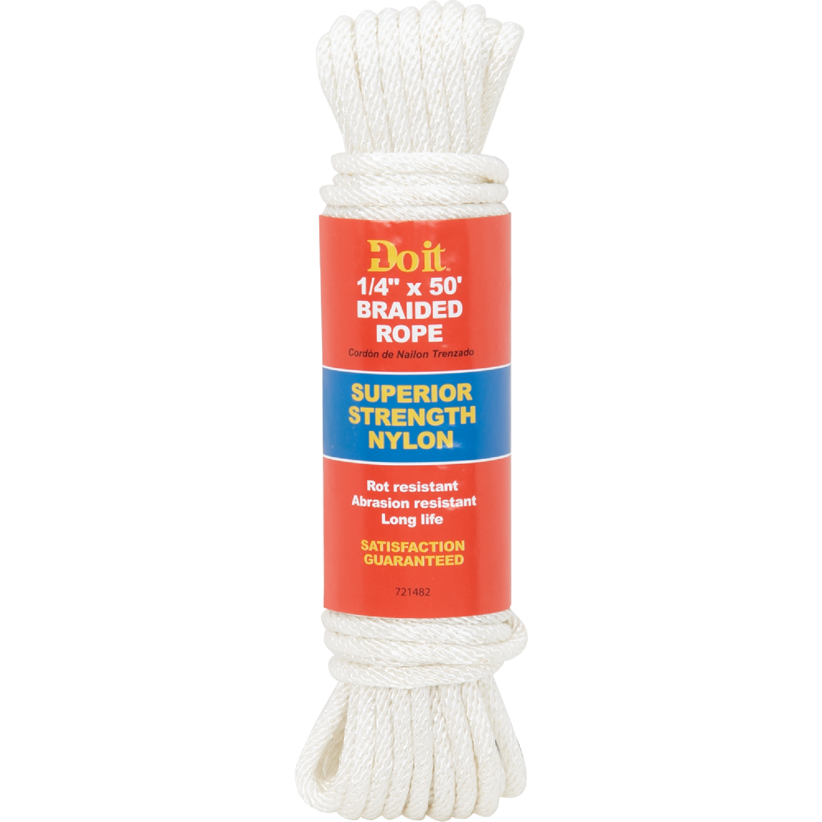 Do it Best 1/4 In. x 50 Ft. White Braided Nylon Packaged Rope Image 1