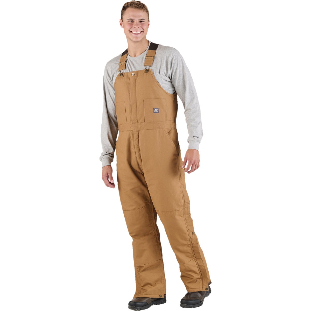 Berne Men's XL Tall Brown Heritage Insulated Duck Bib Overall