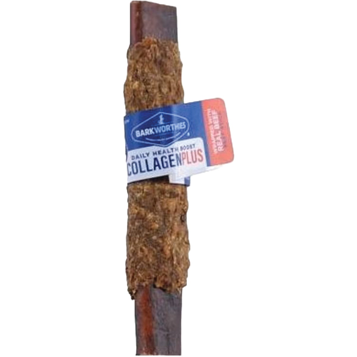 Barkworthies 6 In. Braided Collagen Plus Beef Stick Dog Treat
