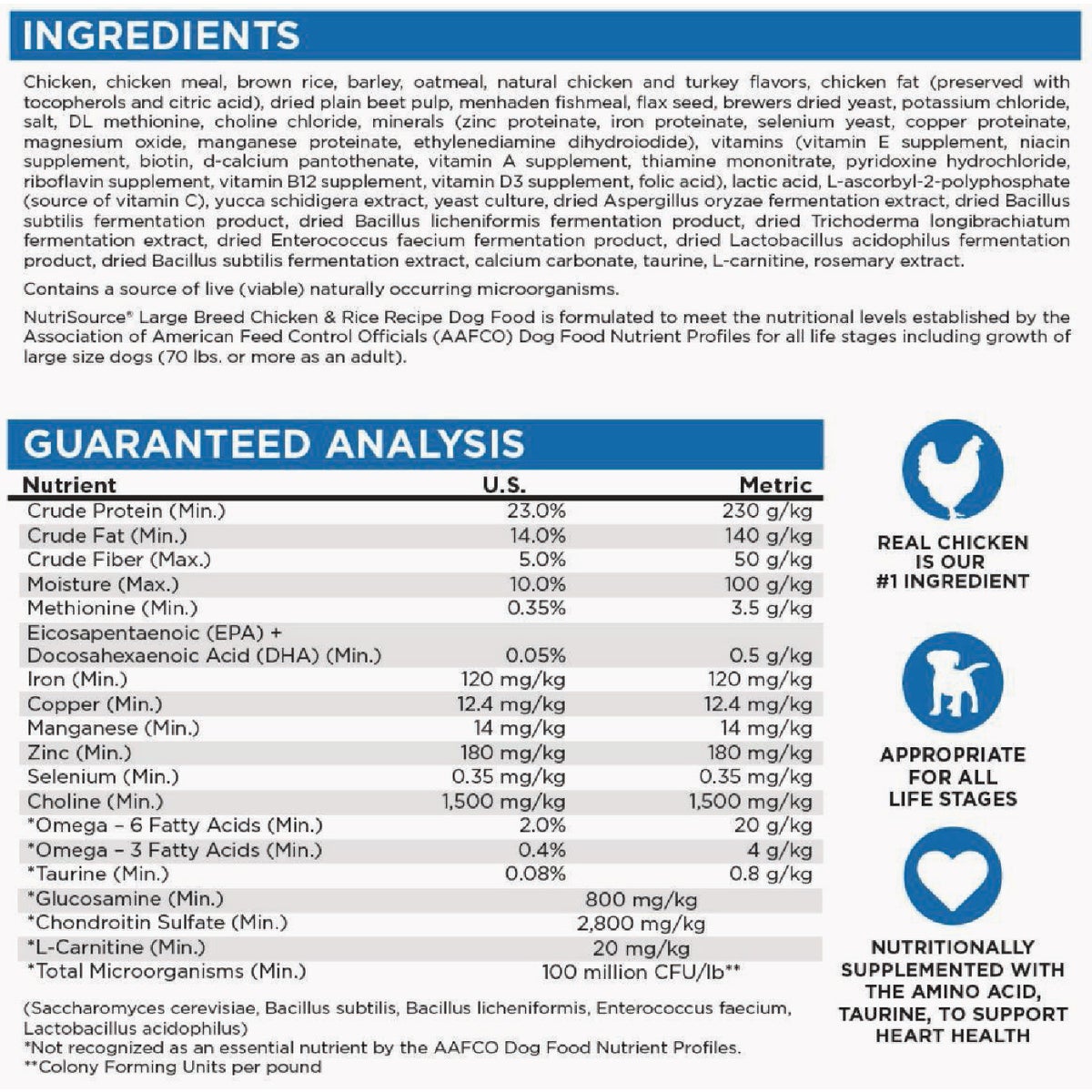 NutriSource 26 Lb. Chicken & Rice Recipe Large Breed Dog Food Image 2