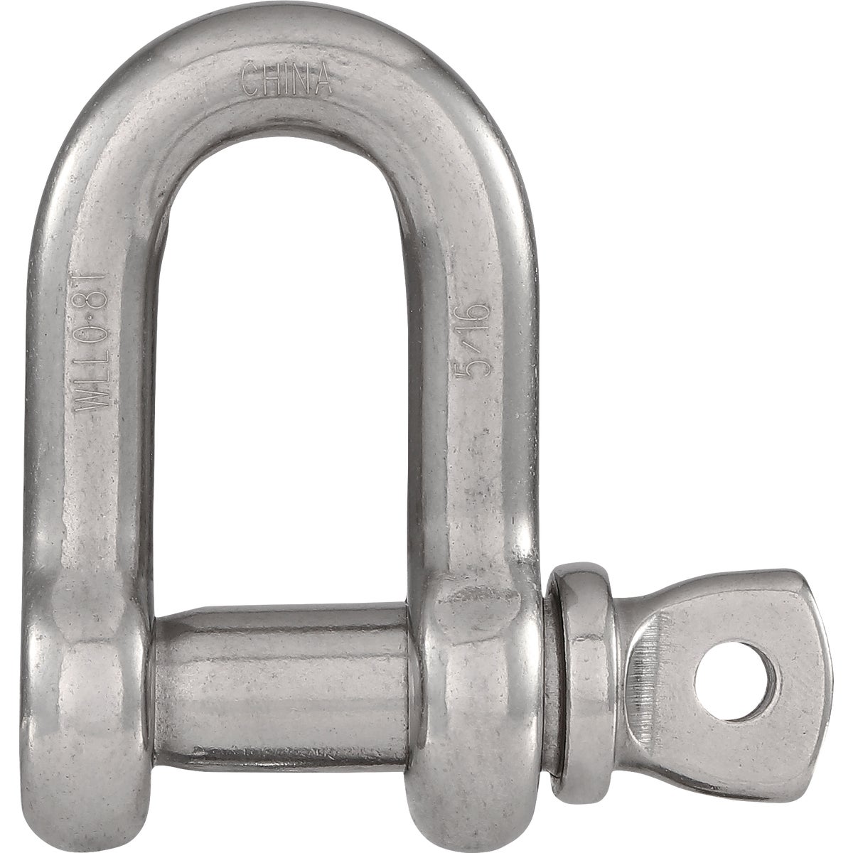 National D Shackles, Stainless Steel, 5/16 In.