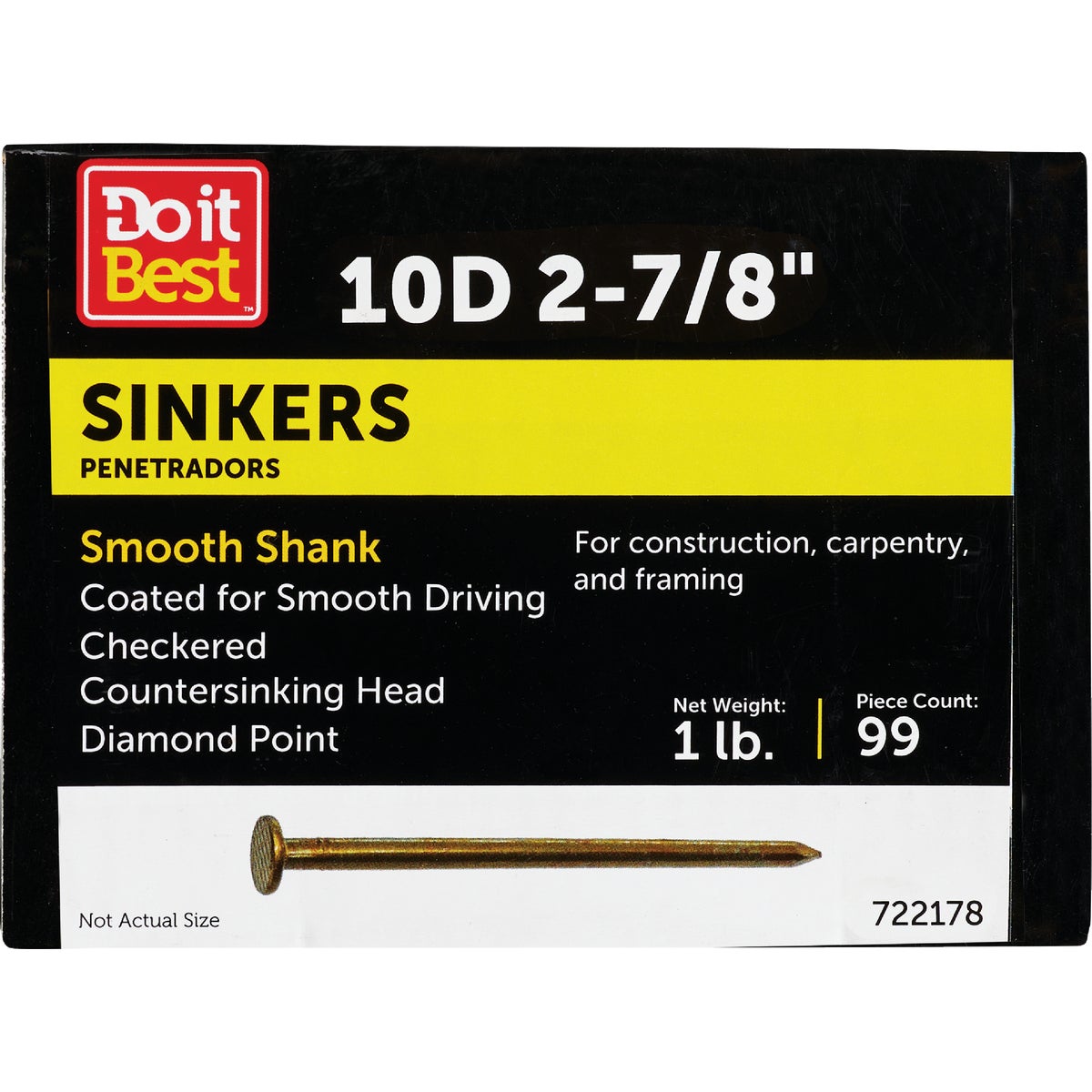 Do it 10d x 2-7/8 In. 11 ga Coated Sinker Framing Nails (111-Count, 1 Lb.)