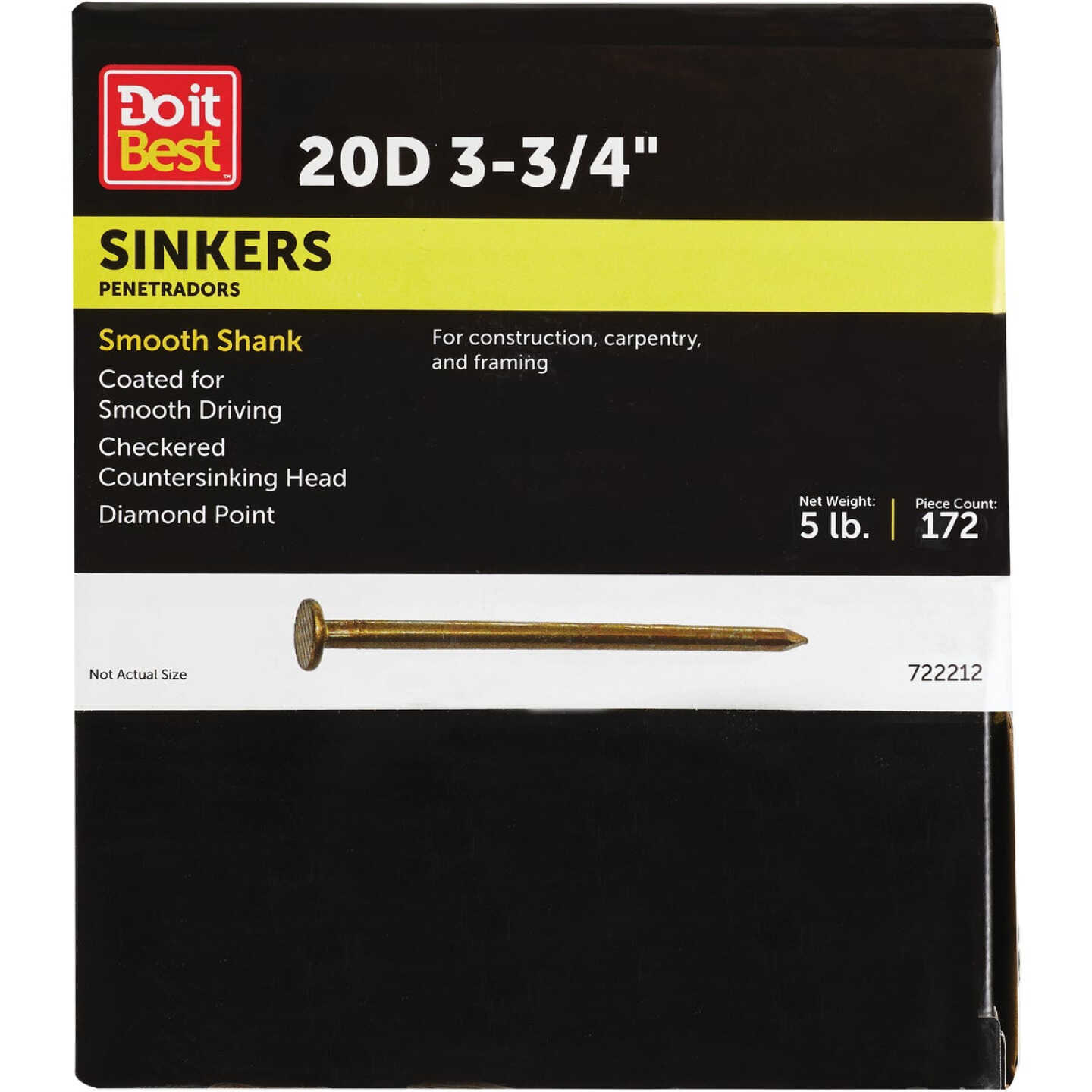 Do it 20d x 3-3/4 In. 7 ga Coated Sinker Framing Nails (200-Count, 5 Lb.) Image 1