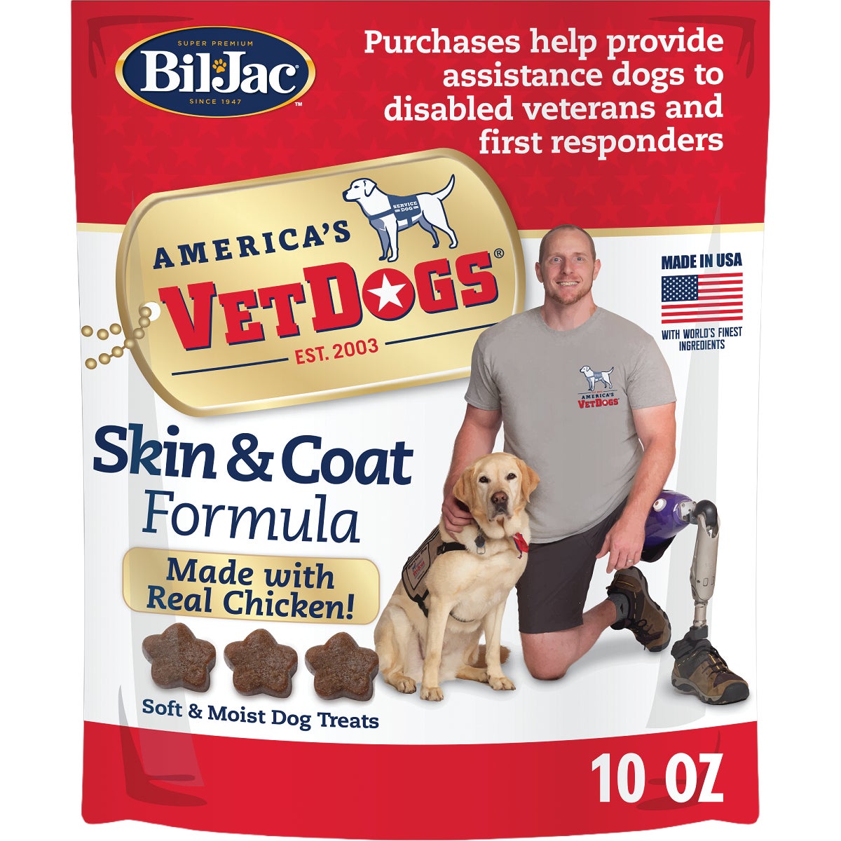 Bil-Jac America's VetDogs 10 Oz. Skin & Coat Formula Dog Treats