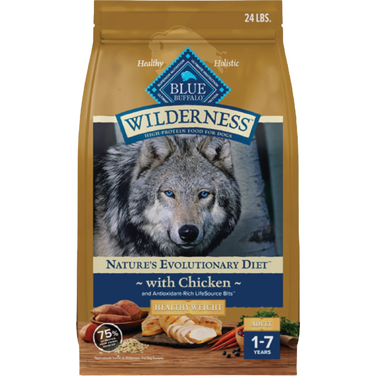 Blue Buffalo Wilderness 24 Lb. Chicken Healthy Weight Dry Dog Food