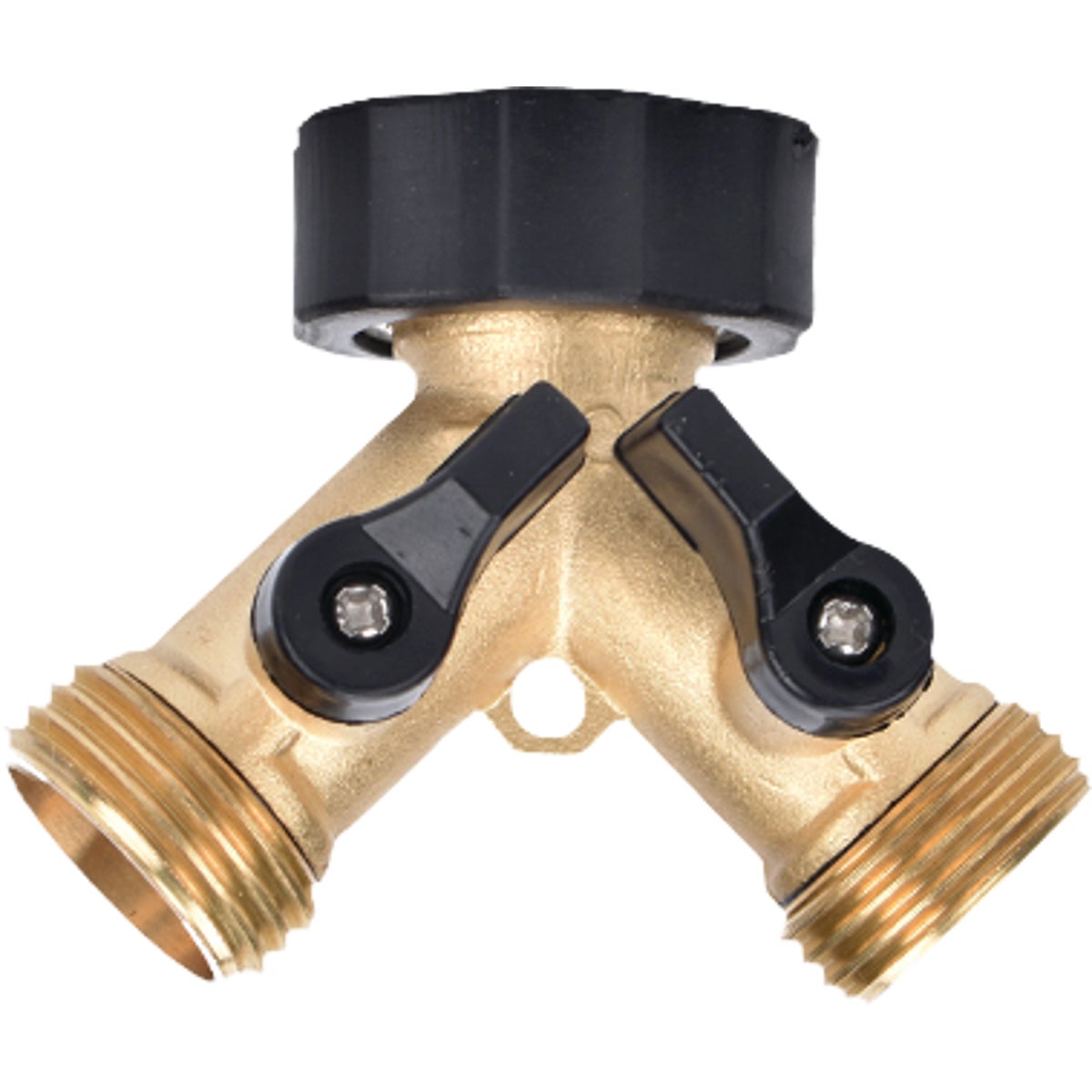 Green Thumb 2-Way Brass Hose-to-Faucet Y Connector