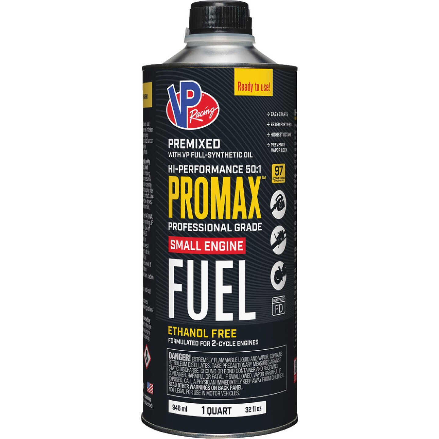 VP Racing Fuels Pro-Max 1 Qt. 50:1 Premixed Small Engine Fuel Image 1