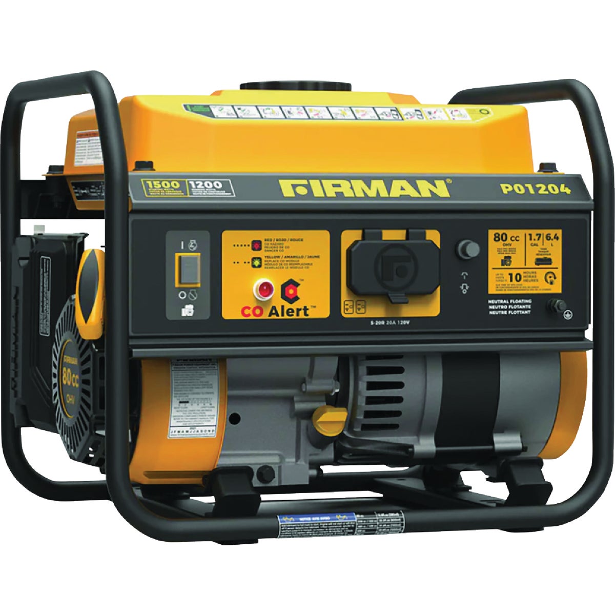 Firman 1500/1200W Gas Recoil Start Portable Generator with CO Alert