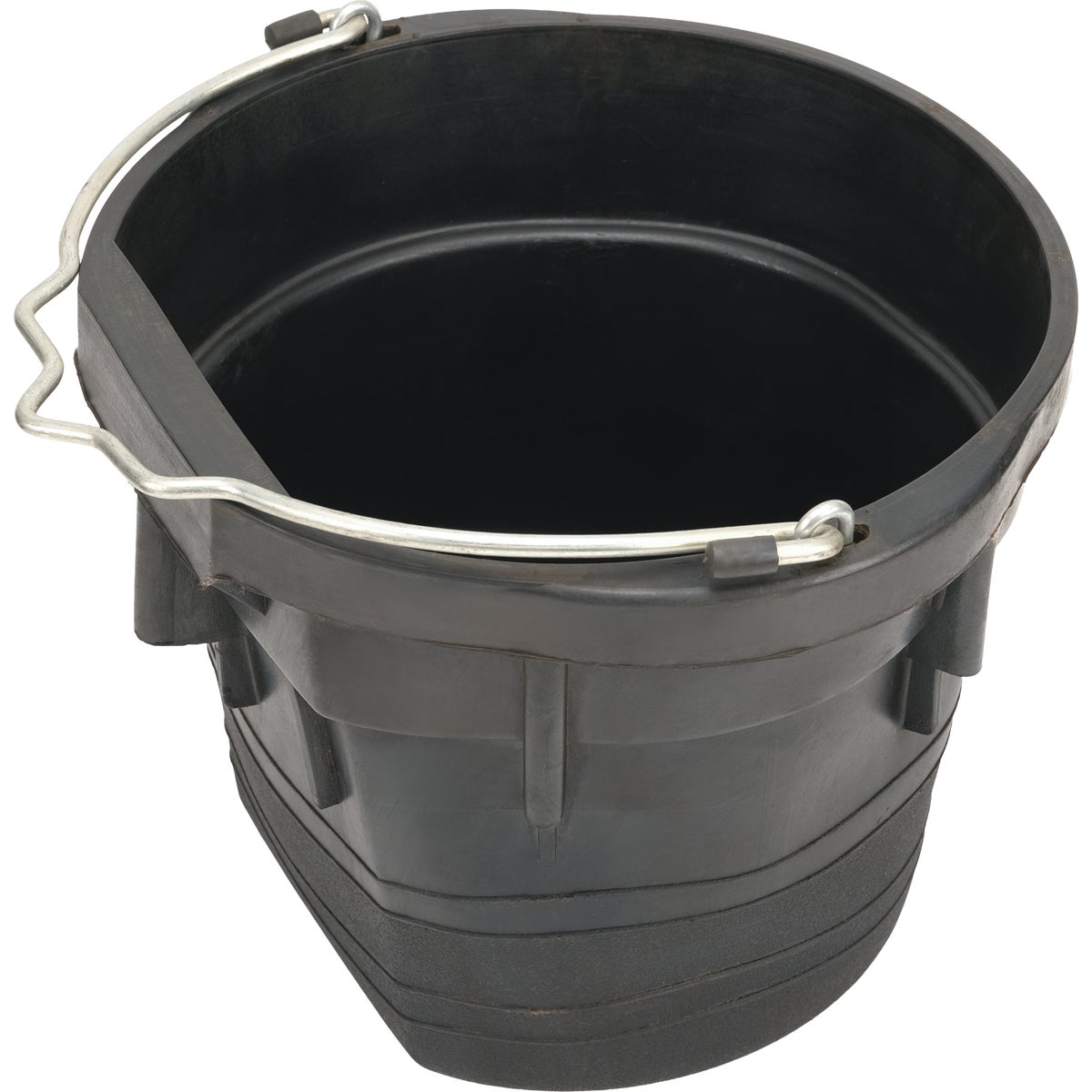 Master Rancher 8 Qt. Heavy-Duty Black Flat Rubber Bucket