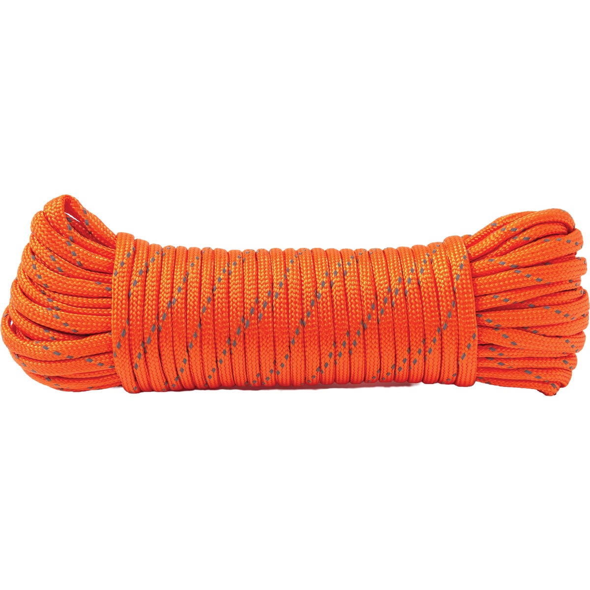 Richelieu 5/32 in. x 50 ft. Reflective Orange Diamond Braid Polypropylene Paracord