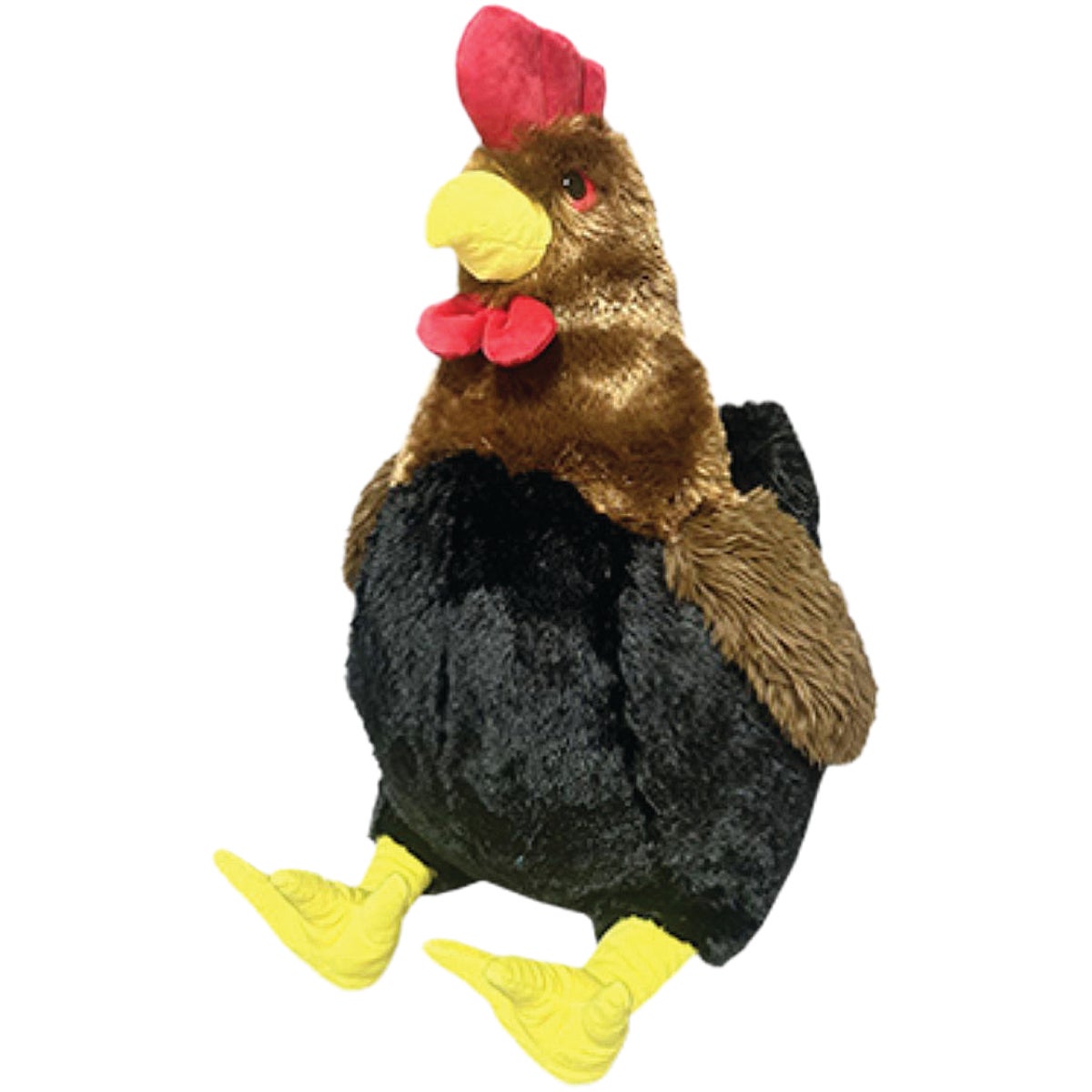 Hugfun 20 In. Black & Brown Plush Chicken Toy