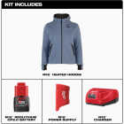Milwaukee M12 Women's Large Blue Full-Zip Heated Hoodie Kit Image 6
