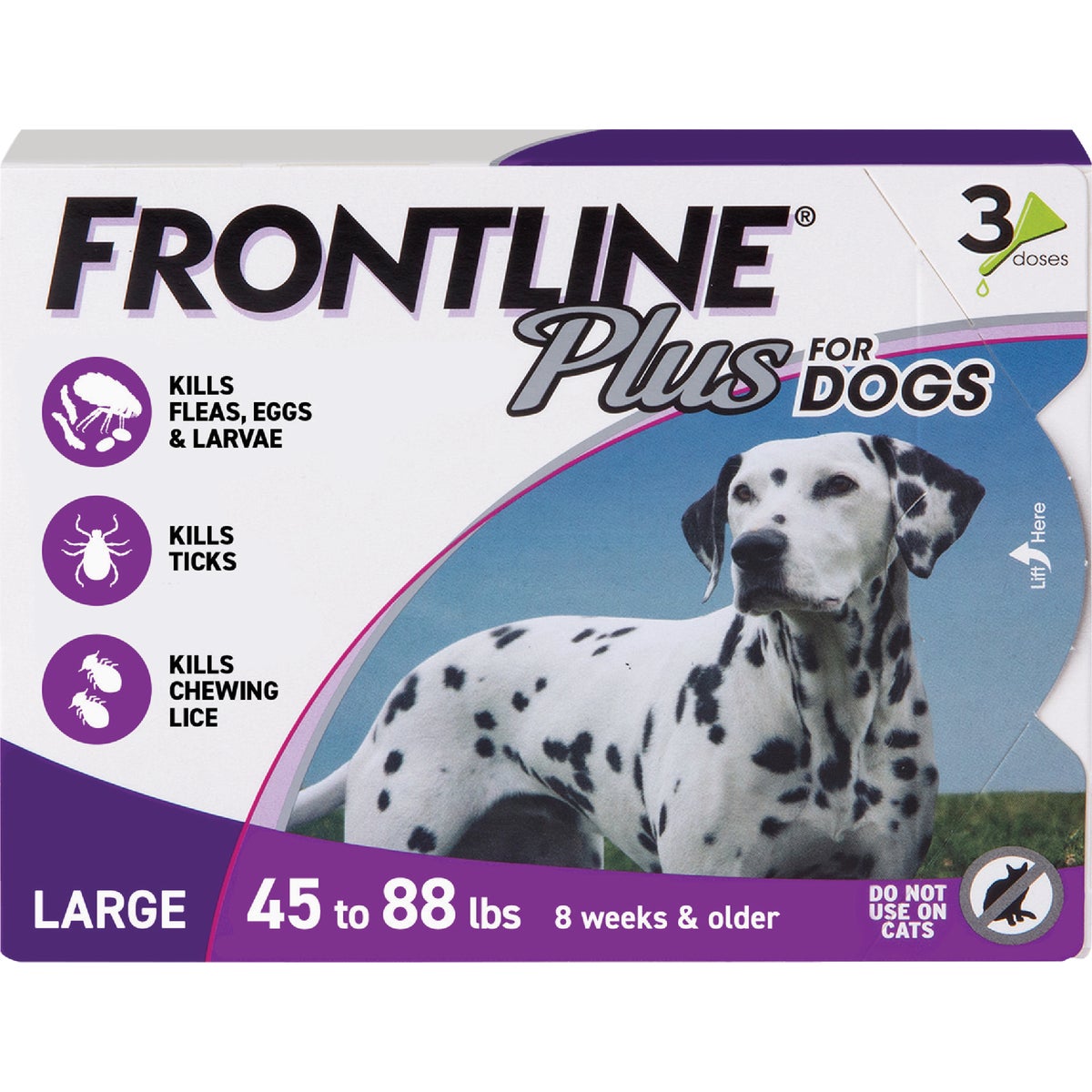 Frontline Plus Flea & Tick Killer For Large Dogs 45 to 88 Lb. (3-Pack)