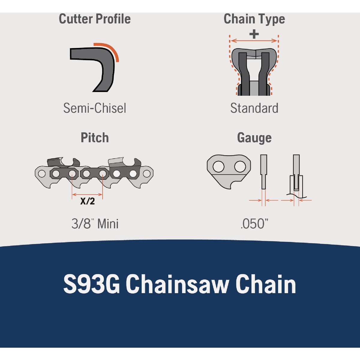 Husqvarna X-Cut 14 In. 52-Link Chainsaw Chain Image 3
