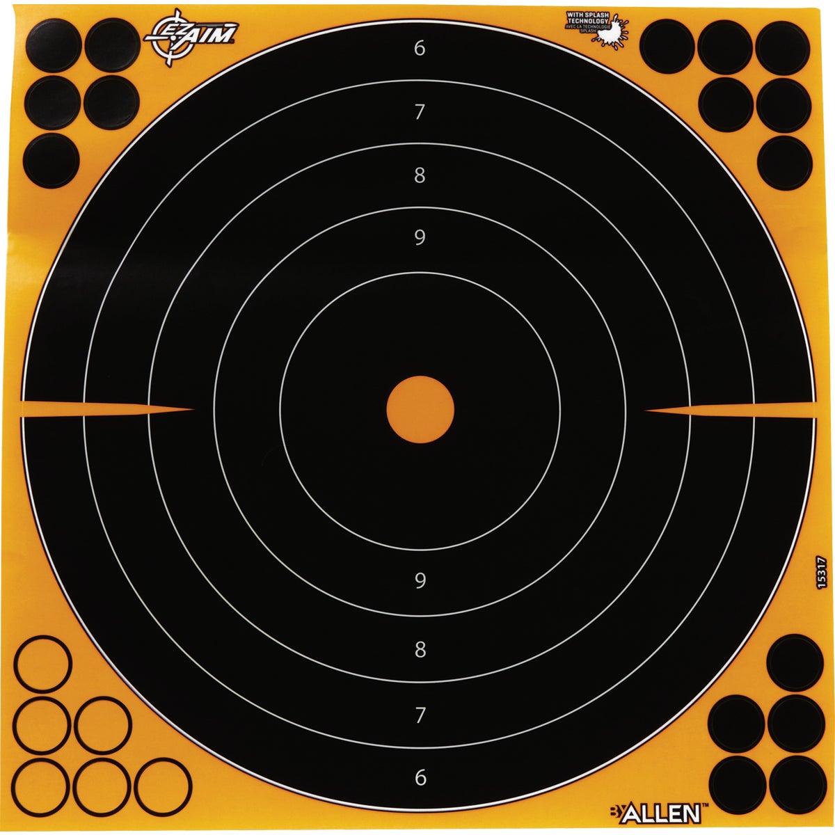 Allen EZ Aim 12 In. Dia Splash Reactive Adhesive Bullseye Target (5-Pack) Image 1