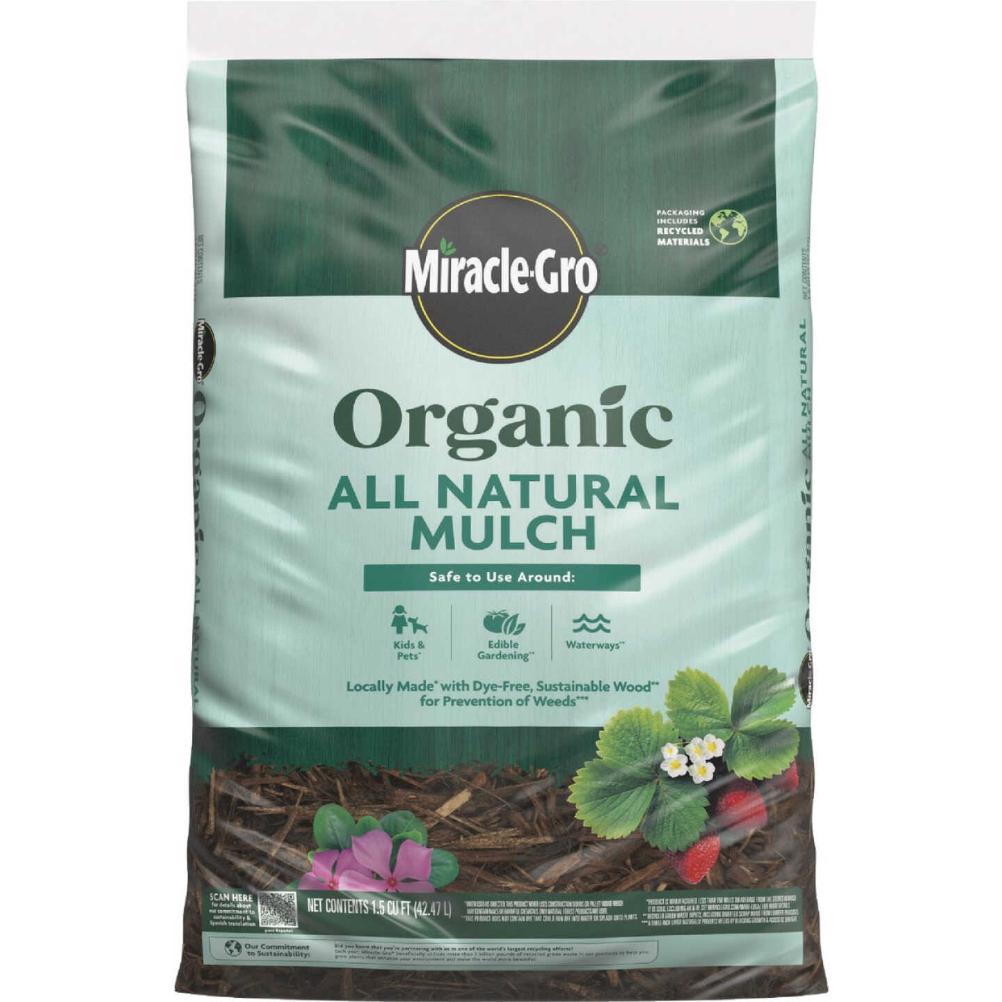 Miracle-Gro 1.5 Cu. Ft. Organic All Natural Mulch Image 1