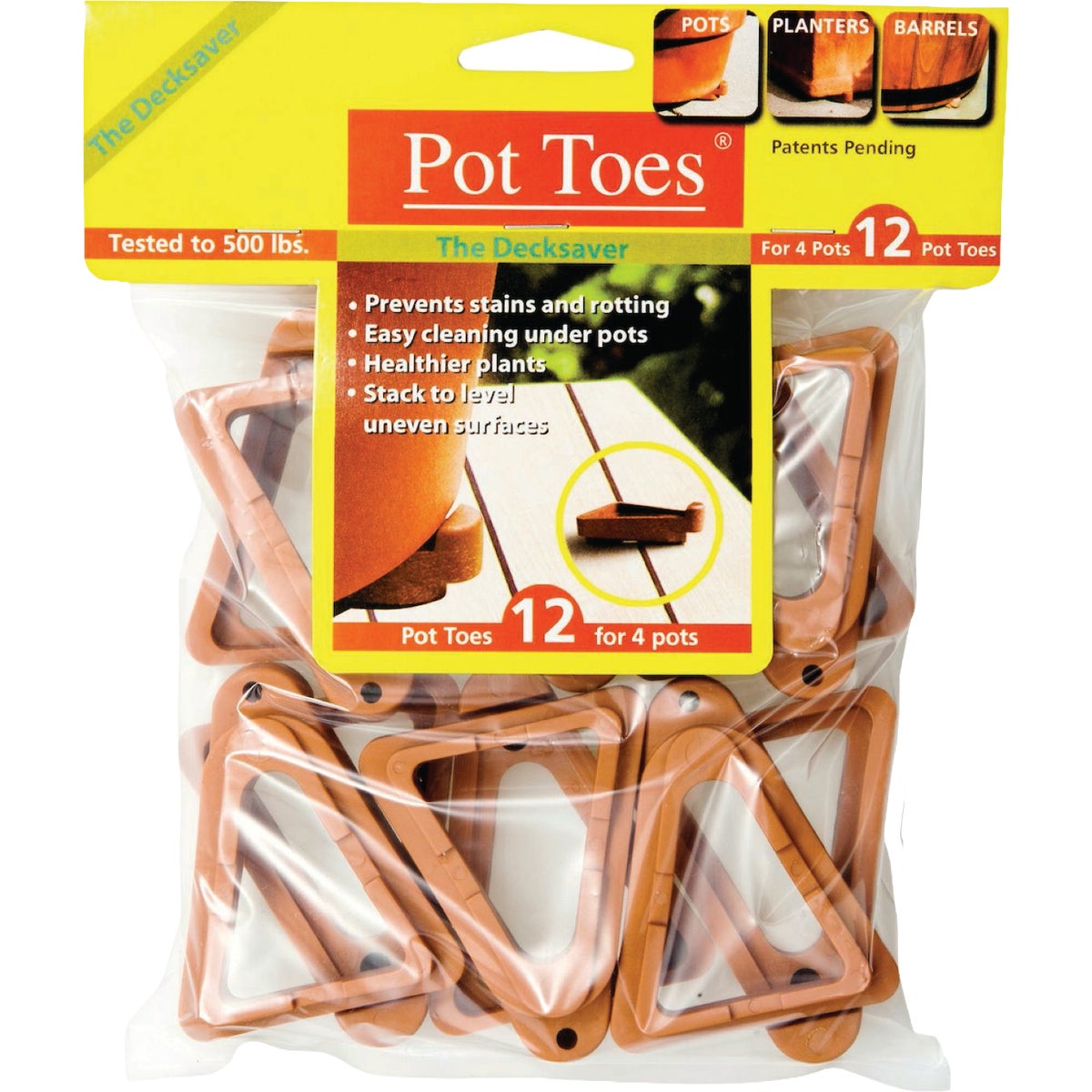 Bosmere Down Under 3 In. Stackable Terracotta Pot Toes (12-Pack) Image 4