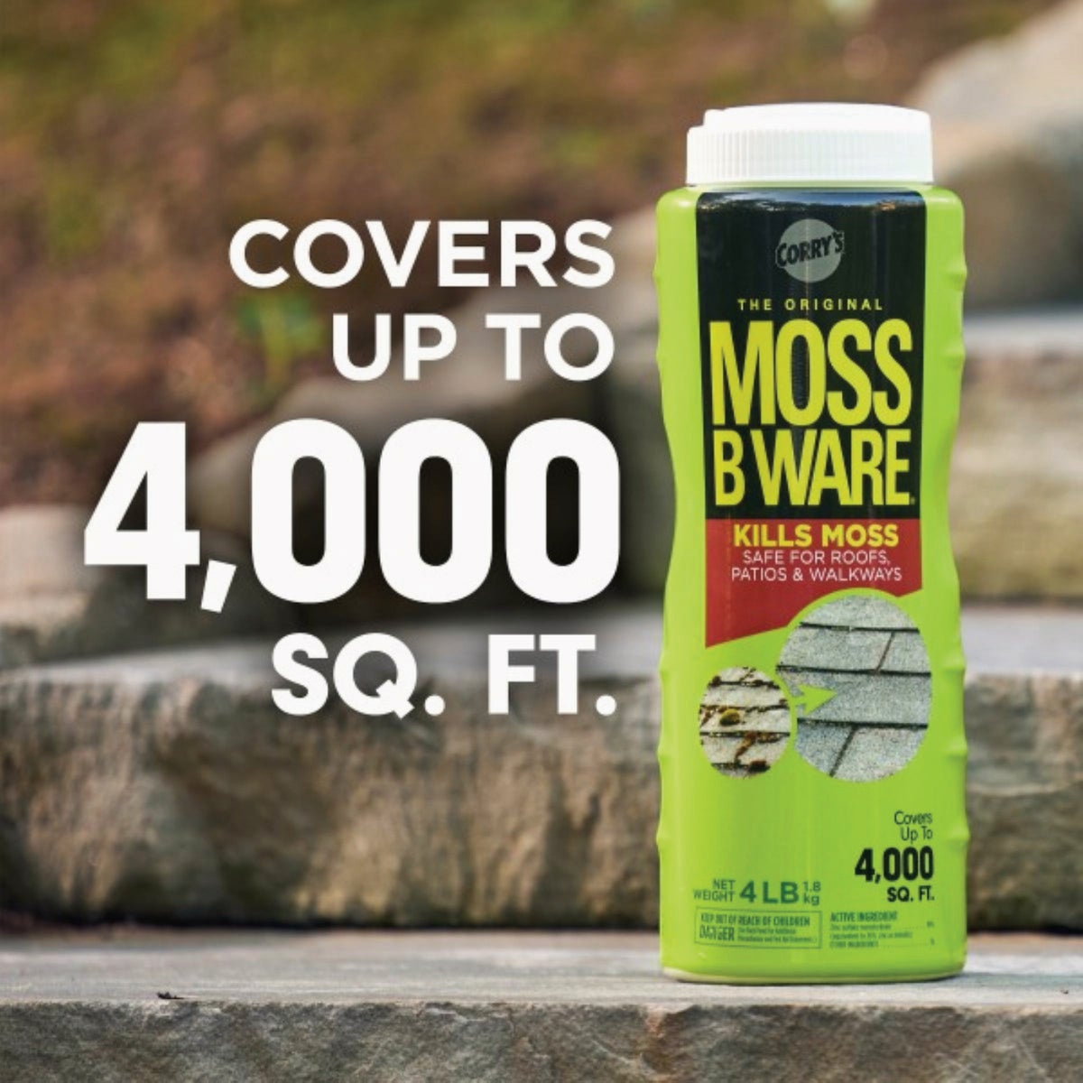 Corrys Moss-B-Ware 4 Lb. Roof, Patio and Walkway Ready To Use Powder Moss & Algae Killer Image 2