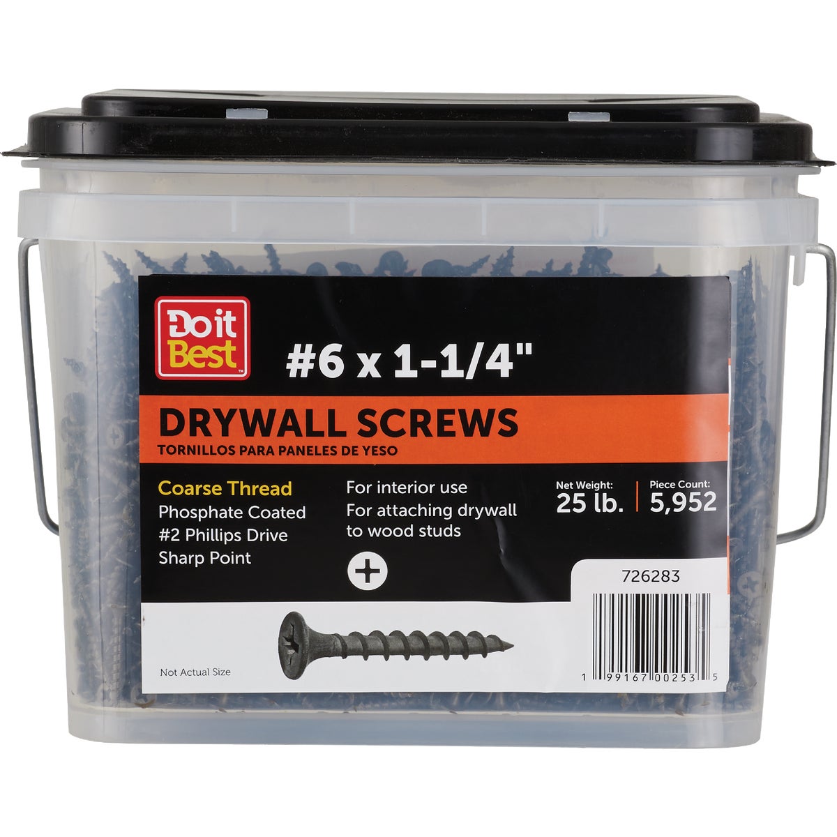 Do it Best #6 x 1-1/4 In. Coarse Thread Drywall Screw (25 Lb.)
