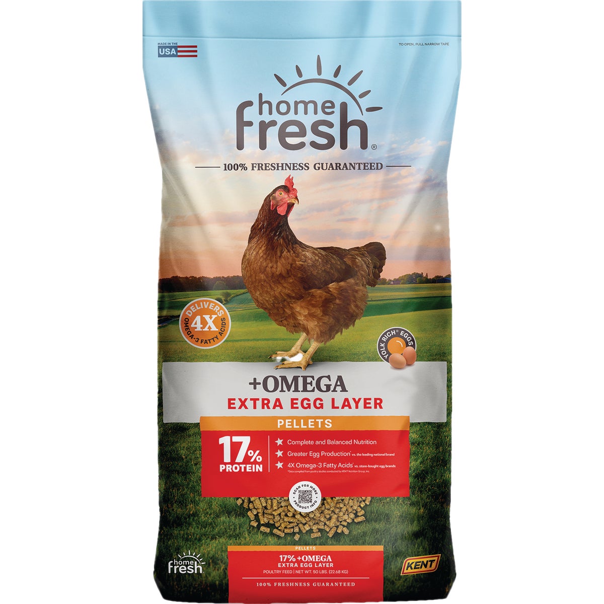 Kent Home Fresh Extra Egg Layer + Omega 50 Lb. Pellet Feed