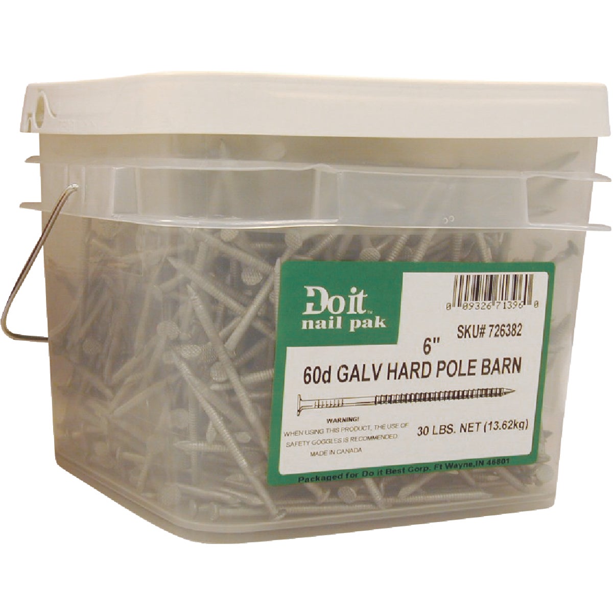 Do it Best 5 In. x 7 ga x 40d Hot Galvanized Ring Shank Pole Barn Nails (840-Count, 30 Lb.) Image 2
