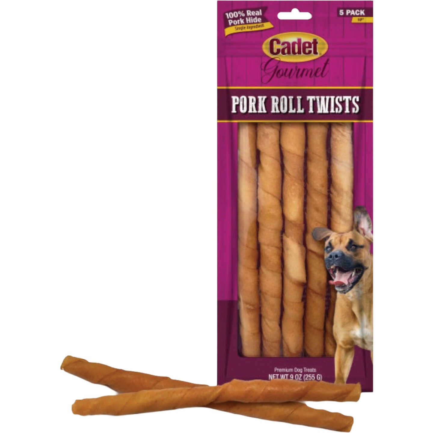 Cadet 10 In. Gourmet Pork Hide Roll Twists (5-Pack) Image 1