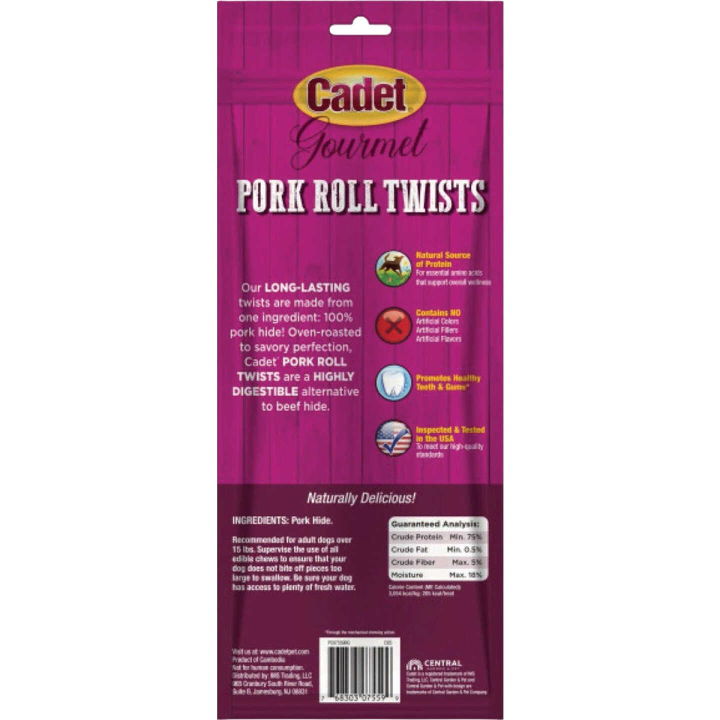Cadet 10 In. Gourmet Pork Hide Roll Twists (5-Pack) Image 2