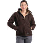 Berne Women's Medium Dark Brown Sherpa-Lined Softstone Duck Hooded Jacket Image 1