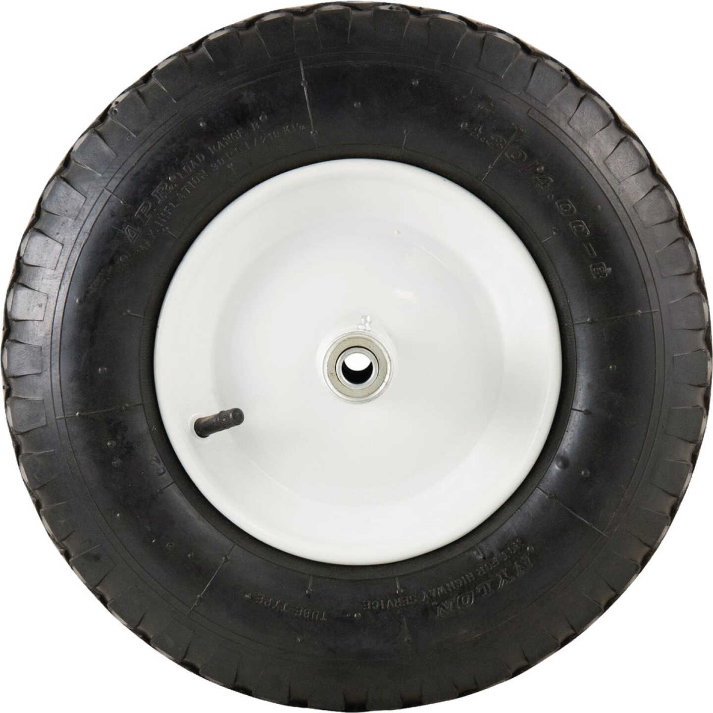 Marathon 4.80 - 8 In. Knobby Tread Pneumatic Wheelbarrow Tire & Wheel Assembly Image 1