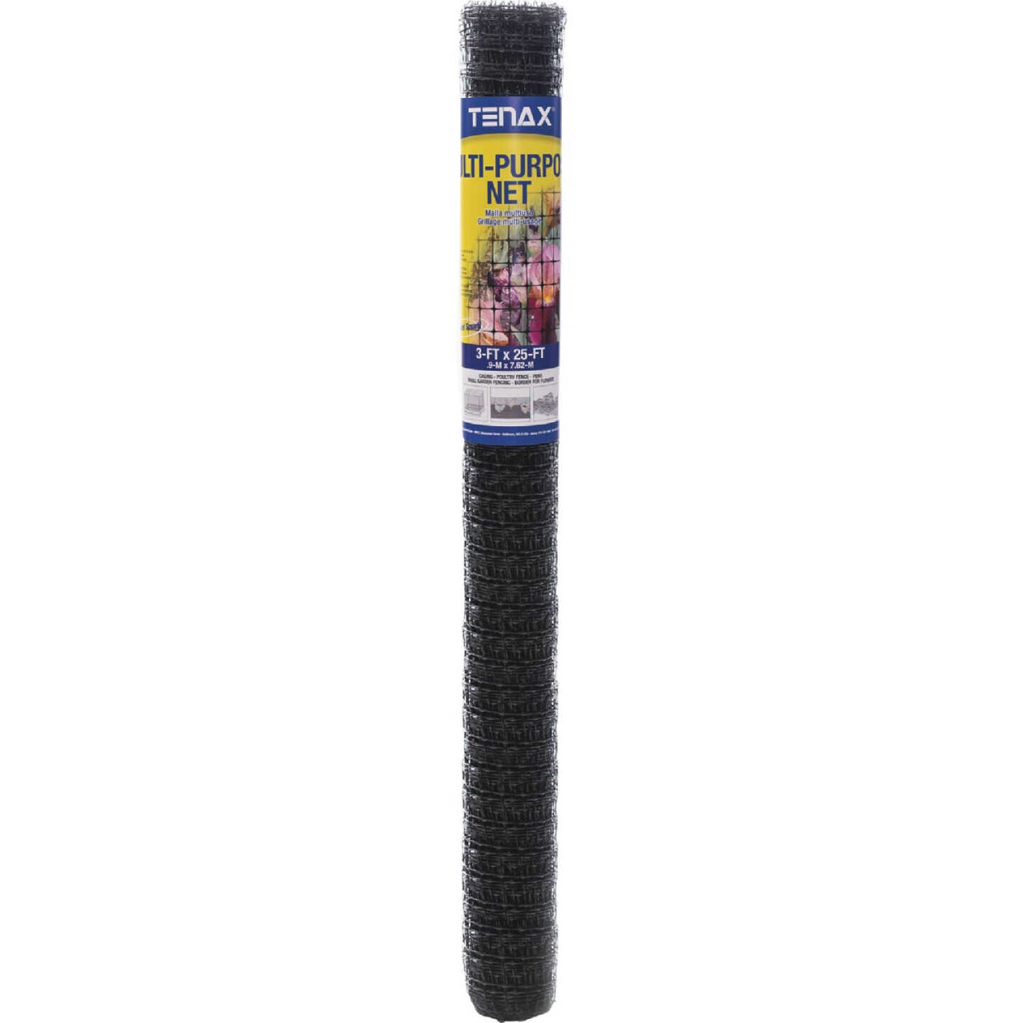 Tenax 3/4 In. x 1 In. Mesh 3 Ft. x 25 Ft. Black Multi-Purpose Net Image 1