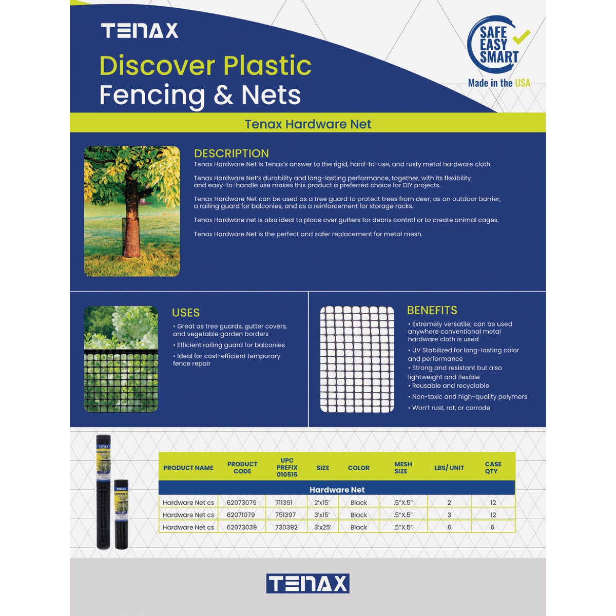 Tenax 2 Ft. H. x 15 Ft. L. Plastic Hardware Netting Garden Fence, Black Image 5