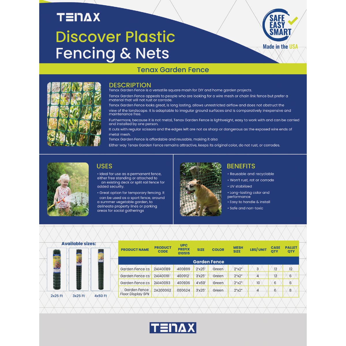 Tenax 2 Ft. H. x 25 Ft. L. High-Density Polyethylene Garden Fence, Green Image 5