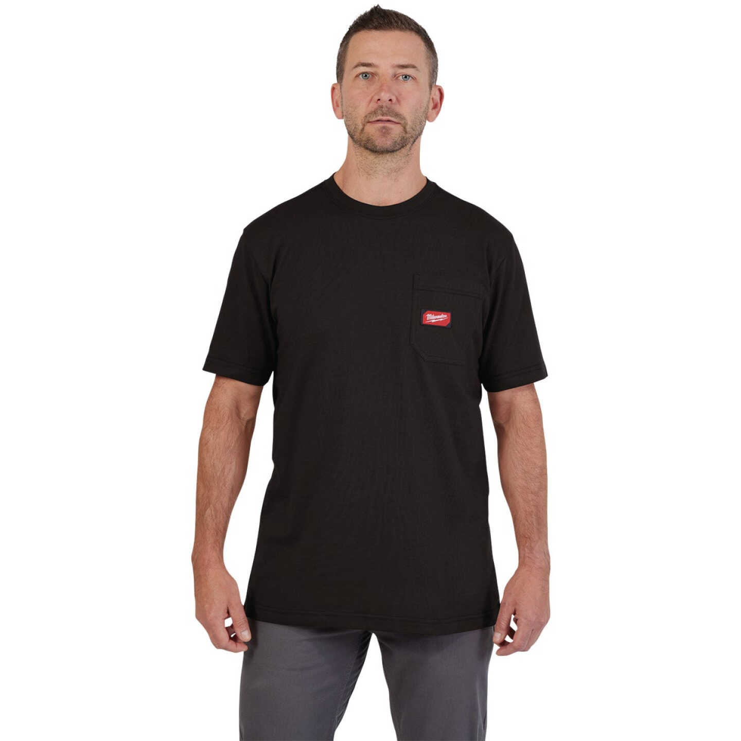 Milwaukee GridIron Small Black Short Sleeve Heavy-Duty Pocket T-Shirt Image 3