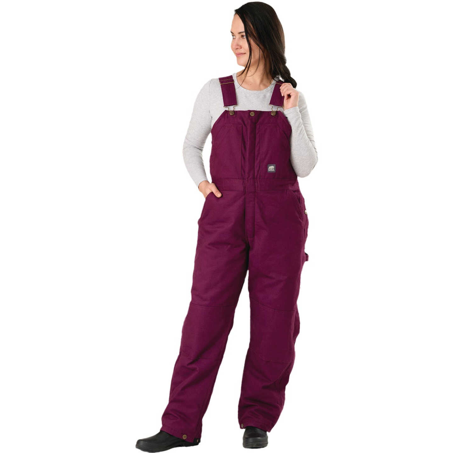 Berne Women's Small Plum Softstone Duck Insulated Bib Overall Image 1