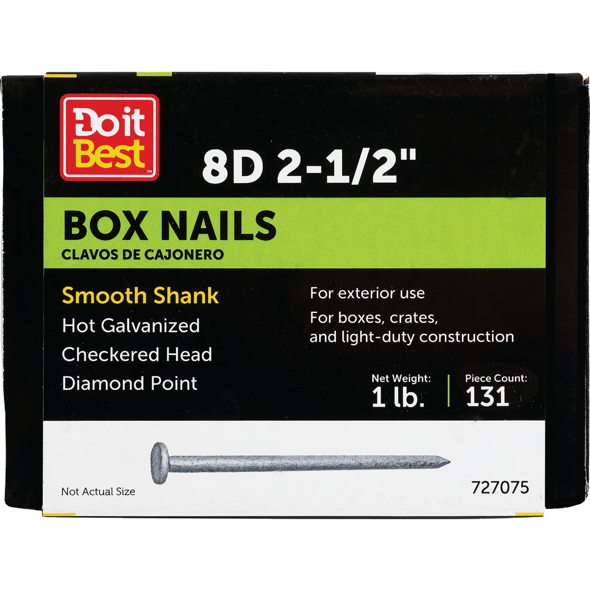 Do it 8d x 2-1/2 In. 11-1/2 ga Hot Galvanized Box Nails (145-Count, 1 Lb.) Image 1