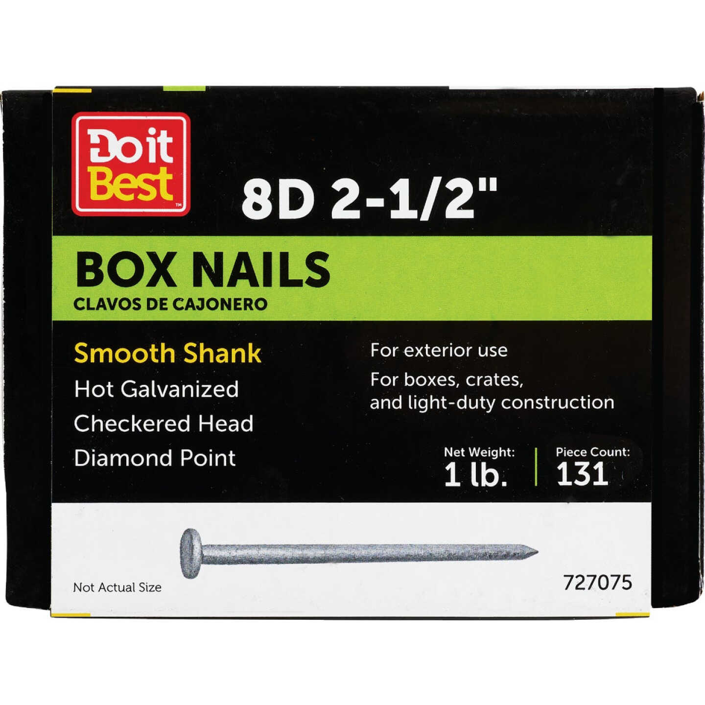 Do it 8d x 2-1/2 In. 11-1/2 ga Hot Galvanized Box Nails (145-Count, 1 Lb.) Image 1