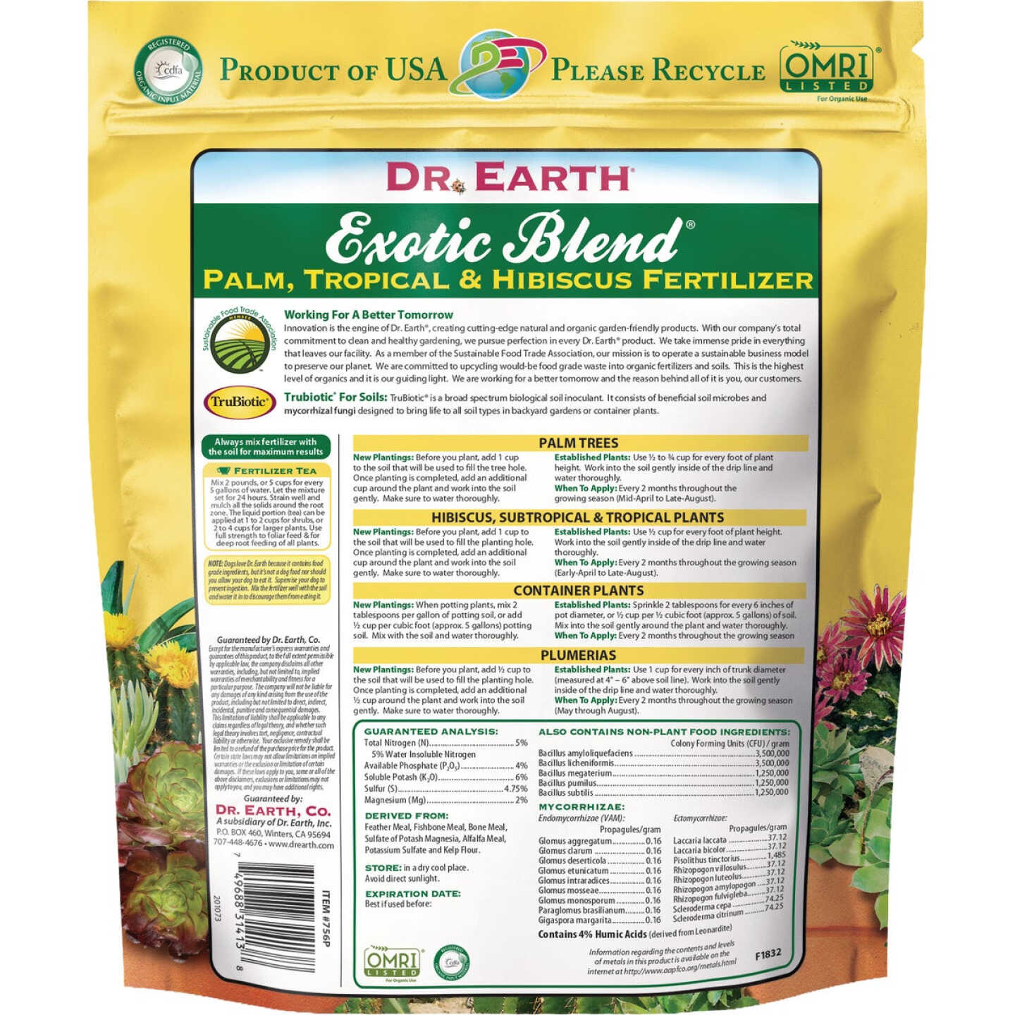 Dr. Earth 1 Lb. Exotic Blend Palm/Tropical/Hibiscus Fertilizer Image 2