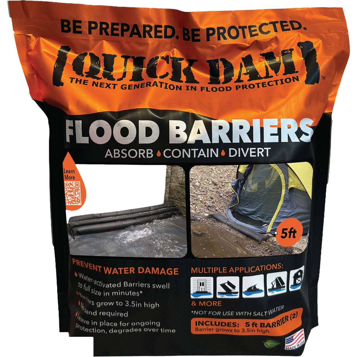 Quick Dam 6 In. x 5 Ft. Flood Barrier Fabric (2-Pack)