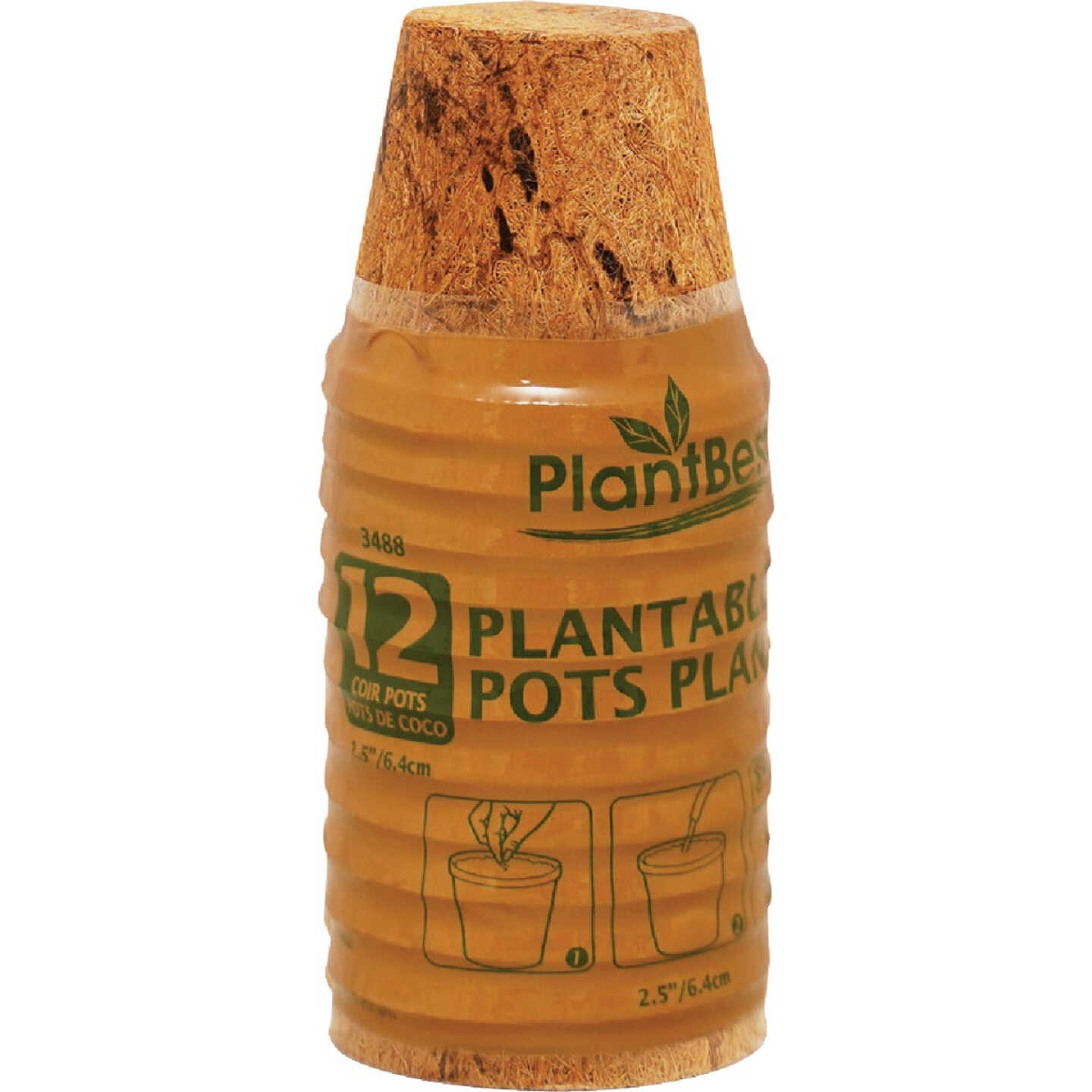 PlantBest 2.5 In. Coconut Coir Plantable Pot (12-Pack) Image 1