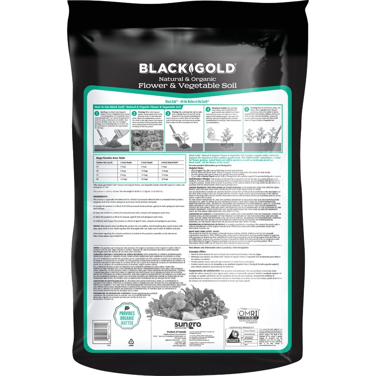 Black Gold 1.5 Cu. Ft. 23 Lb. Natural & Organic Flower & Vegetable Potting Soil Mix Image 3
