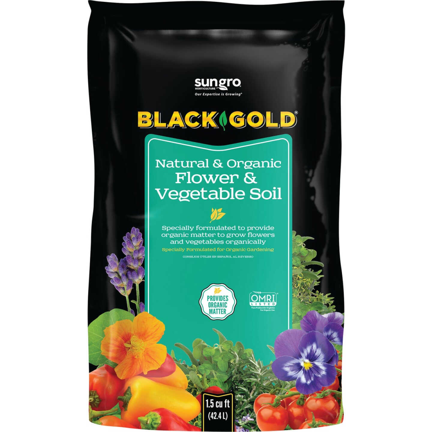 Black Gold 1.5 Cu. Ft. 23 Lb. Natural & Organic Flower & Vegetable Potting Soil Mix Image 1