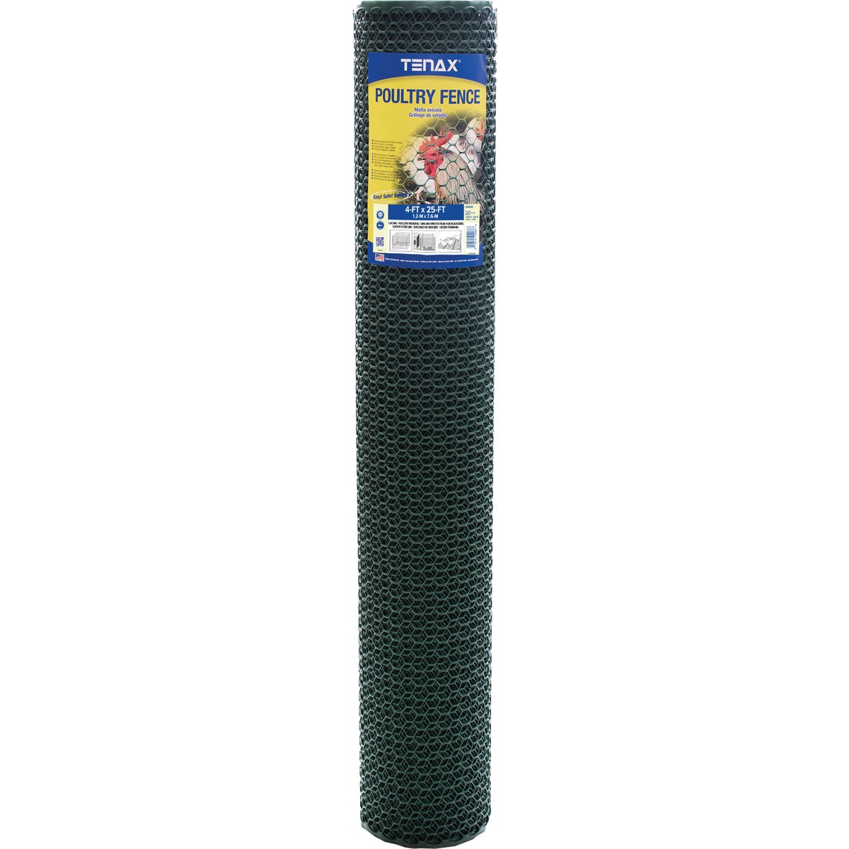 Tenax 4 Ft. x 25 Ft. Green High Density Polyethylene Poultry Fence