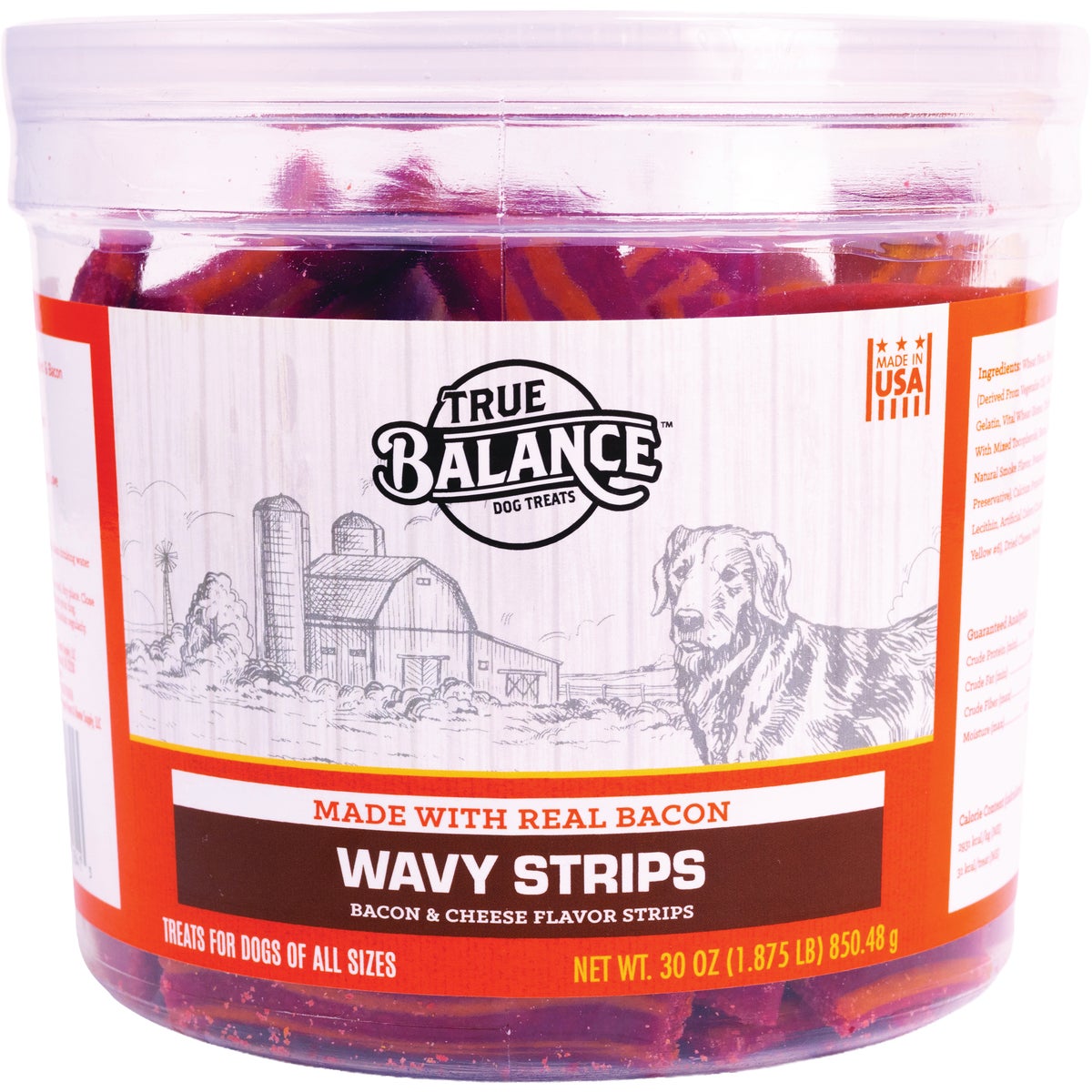 True Balance 30 Oz. Bacon/Cheese Strips Dog Treats