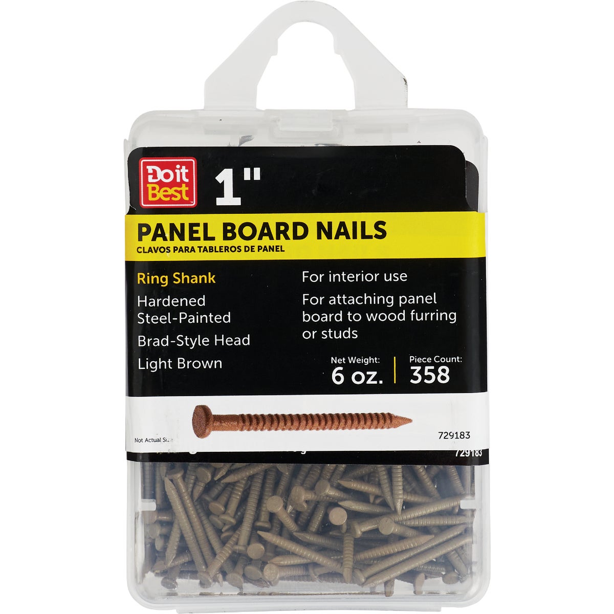 Do it 1 In. 16-1/2 ga Light Brown Ring Shank Paneling Nails (358-Count)  Image 1