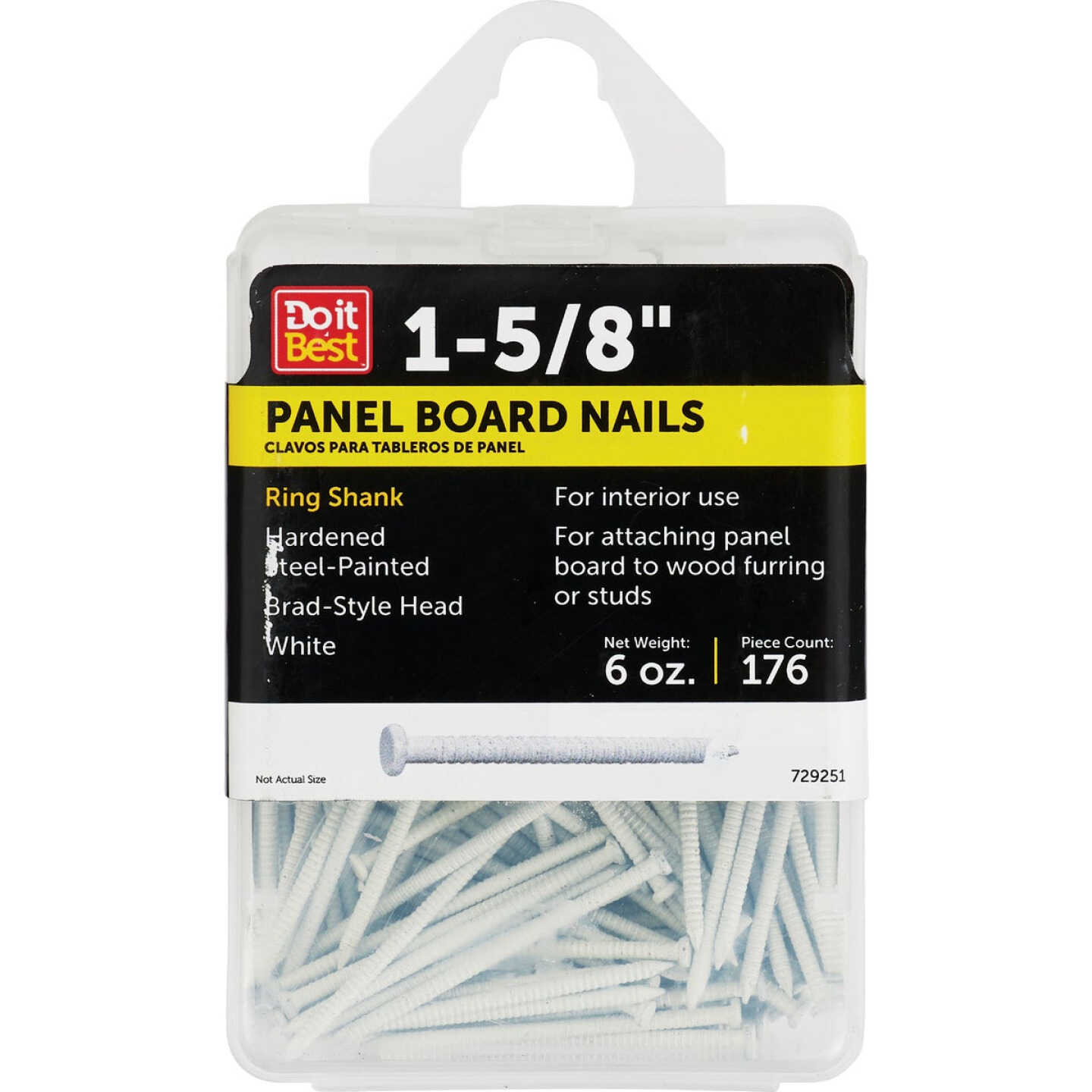 Do it 1-5/8 In. 16-1/2 ga White Ring Shank Paneling Nails (186-Count) Image 1