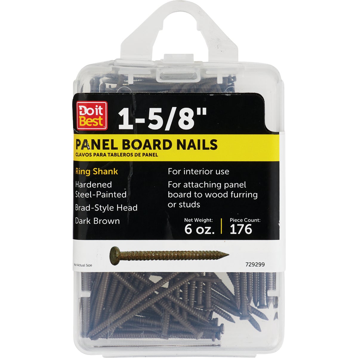 Do it 1-5/8 In. 16-1/2 ga Dark Brown Ring Shank Paneling Nails (186-Count) Image 1