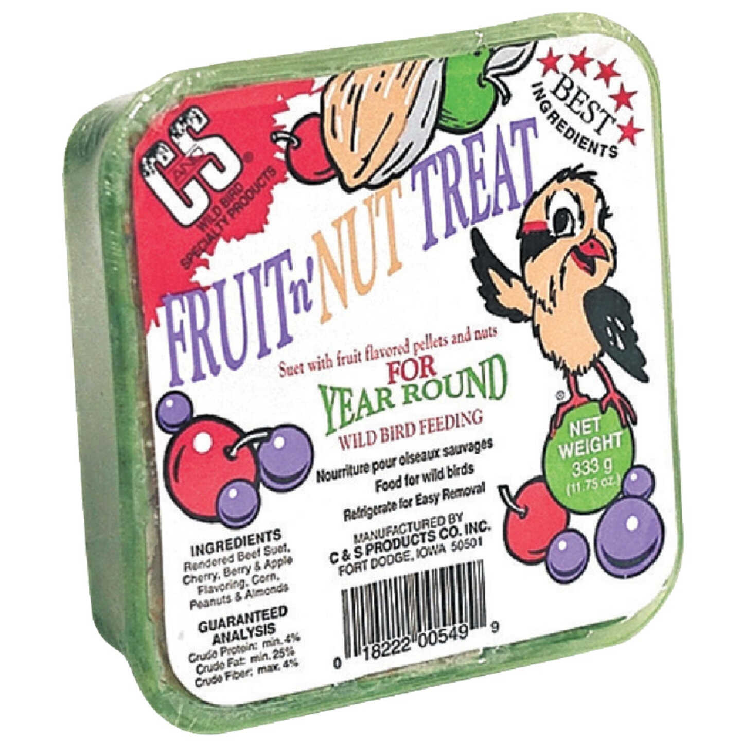 C&S 11.75 Oz. Fruit n' Nut Treat Suet Image 1