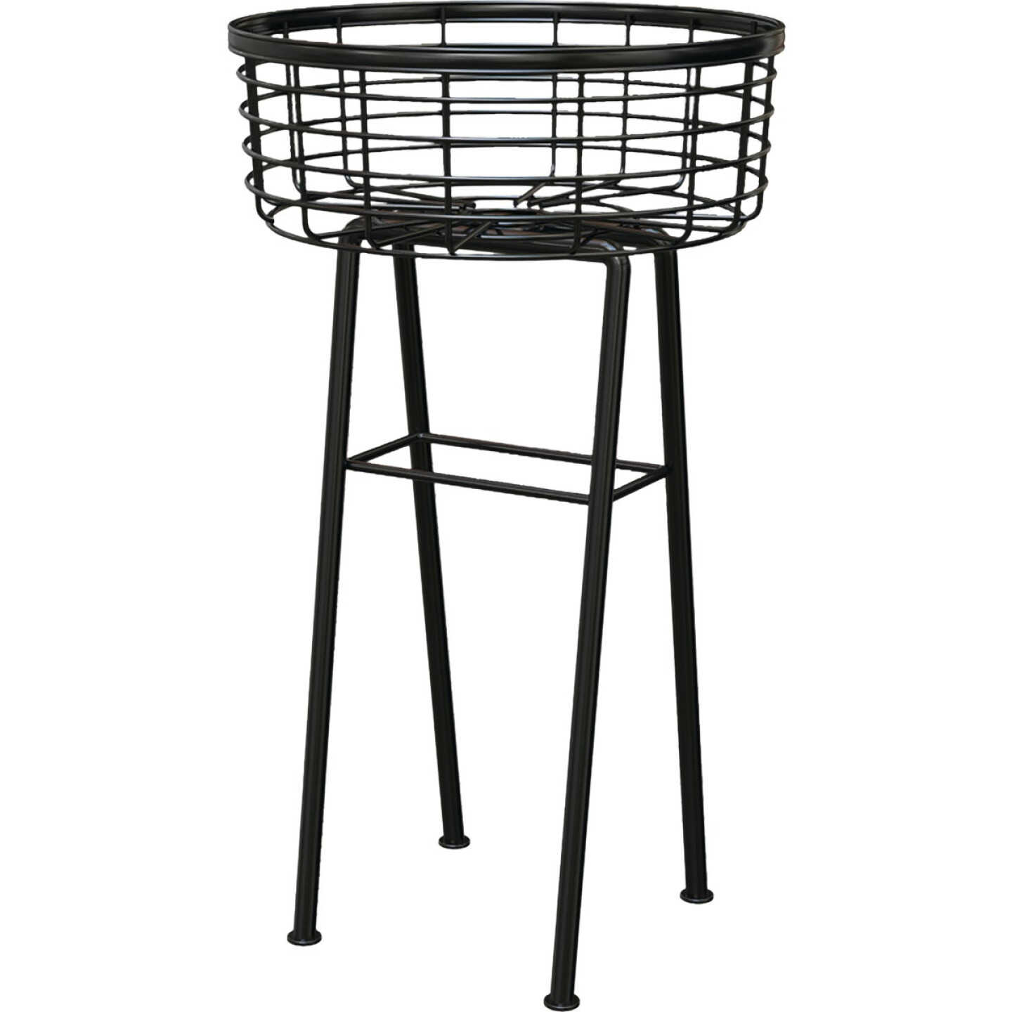 Pancea 20 In. Modern Farmhouse Wire Basket Plant Stand Image 1